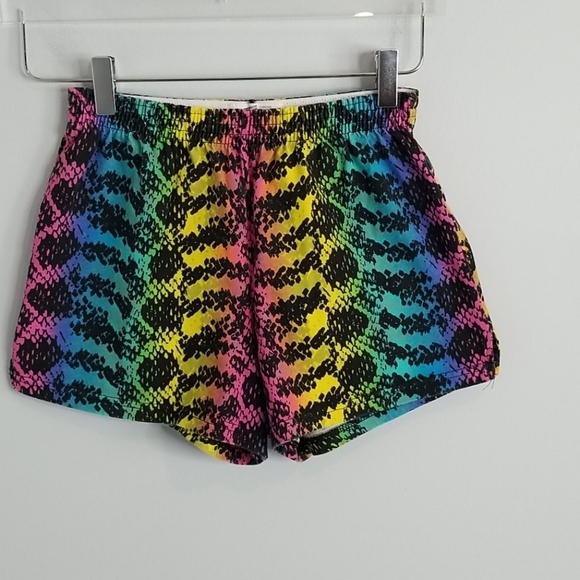 SOFFE Rainbow Snakeskin Soft Shorts Small - Picture 3 of 9